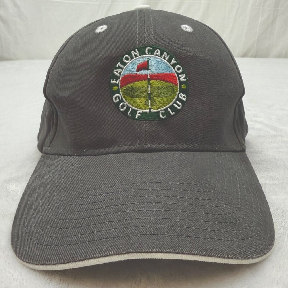 Eaton Canyon Golf Club Adjustable Cap Hat Gray White Hit Wear